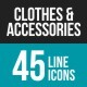 Clothes & Accessories Flat Multicolor Icons 