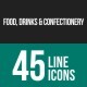 Food, Drinks & Confectionery Line Icons 