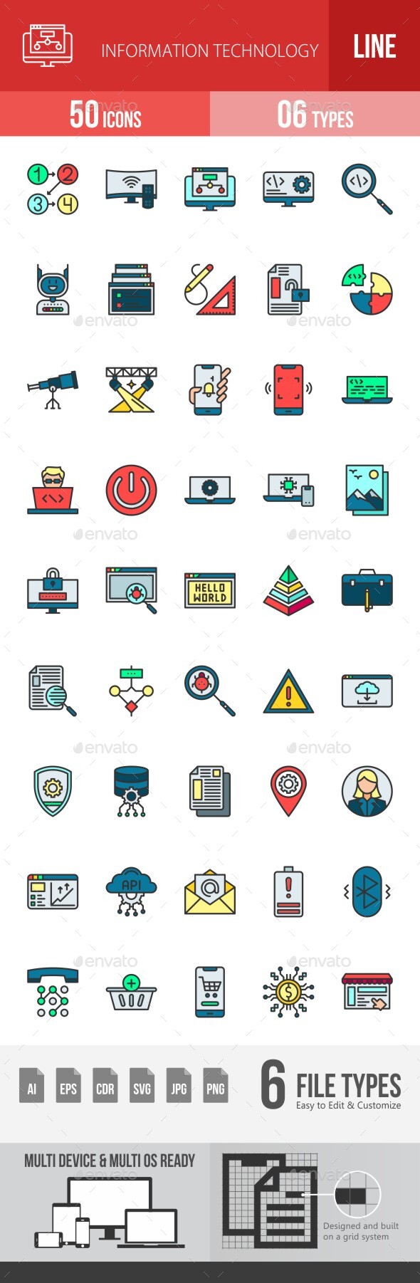 [DOWNLOAD]Information Technology Filled Line Icons