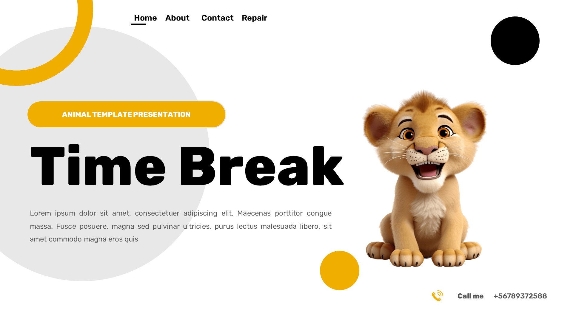 Maung - Animal Desert Lion Google Slides Template, Presentation Templates