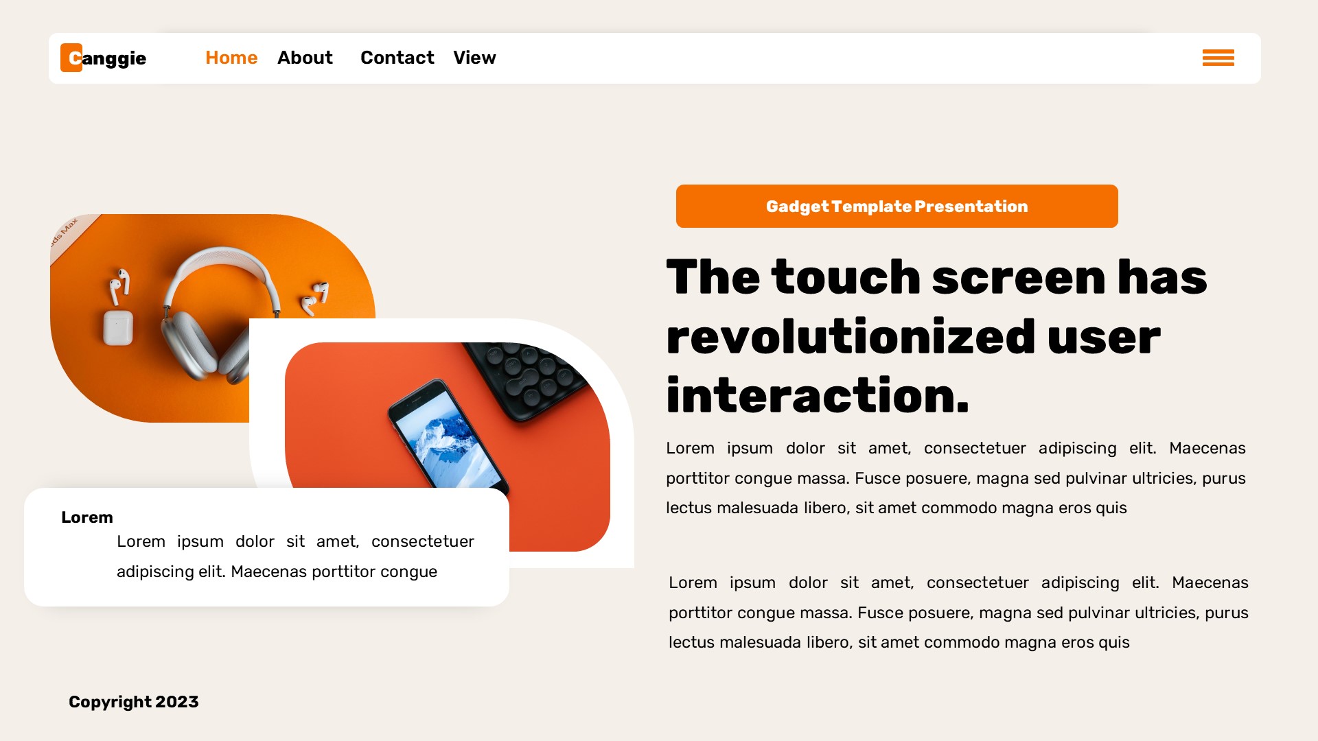 Canggie - Gadget Mobile App Powerpoint Template, Presentation Templates