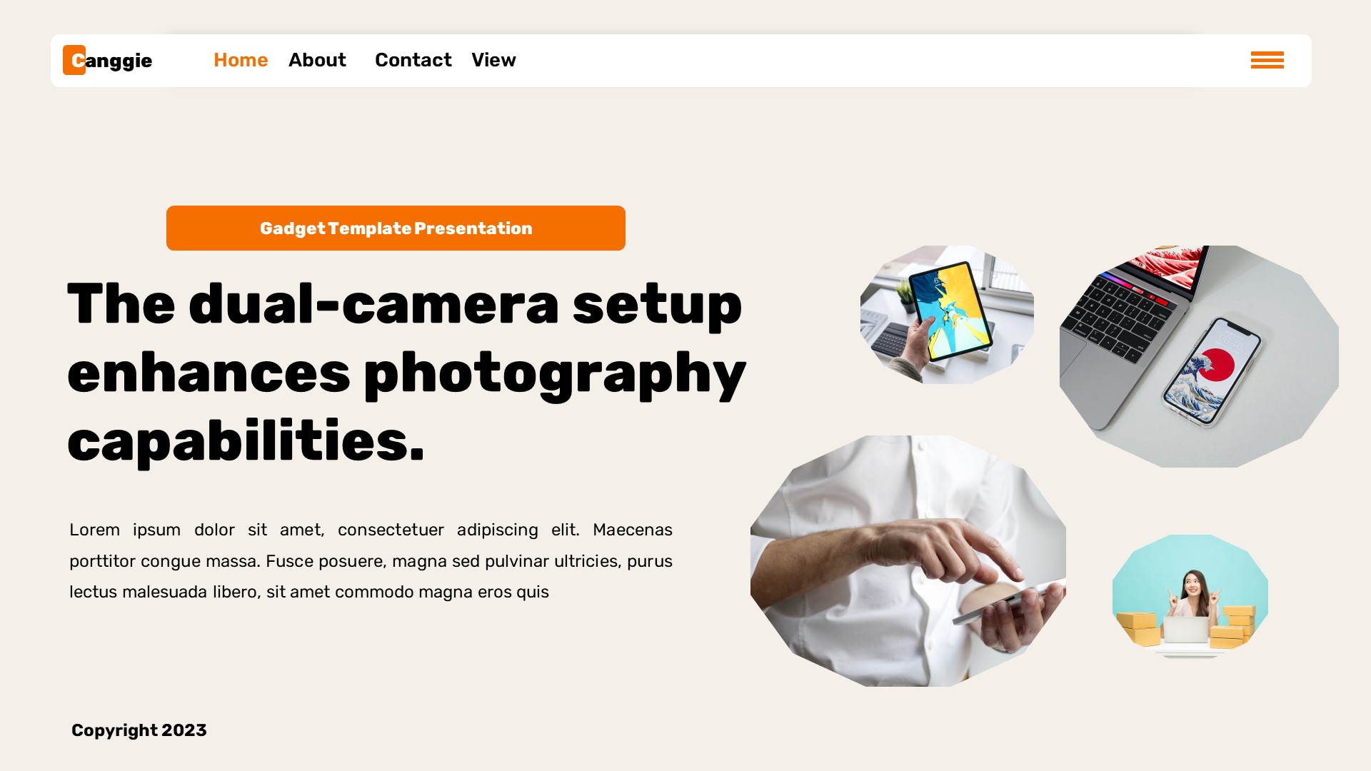 Canggie - Gadget Mobile App Powerpoint Template, Presentation Templates