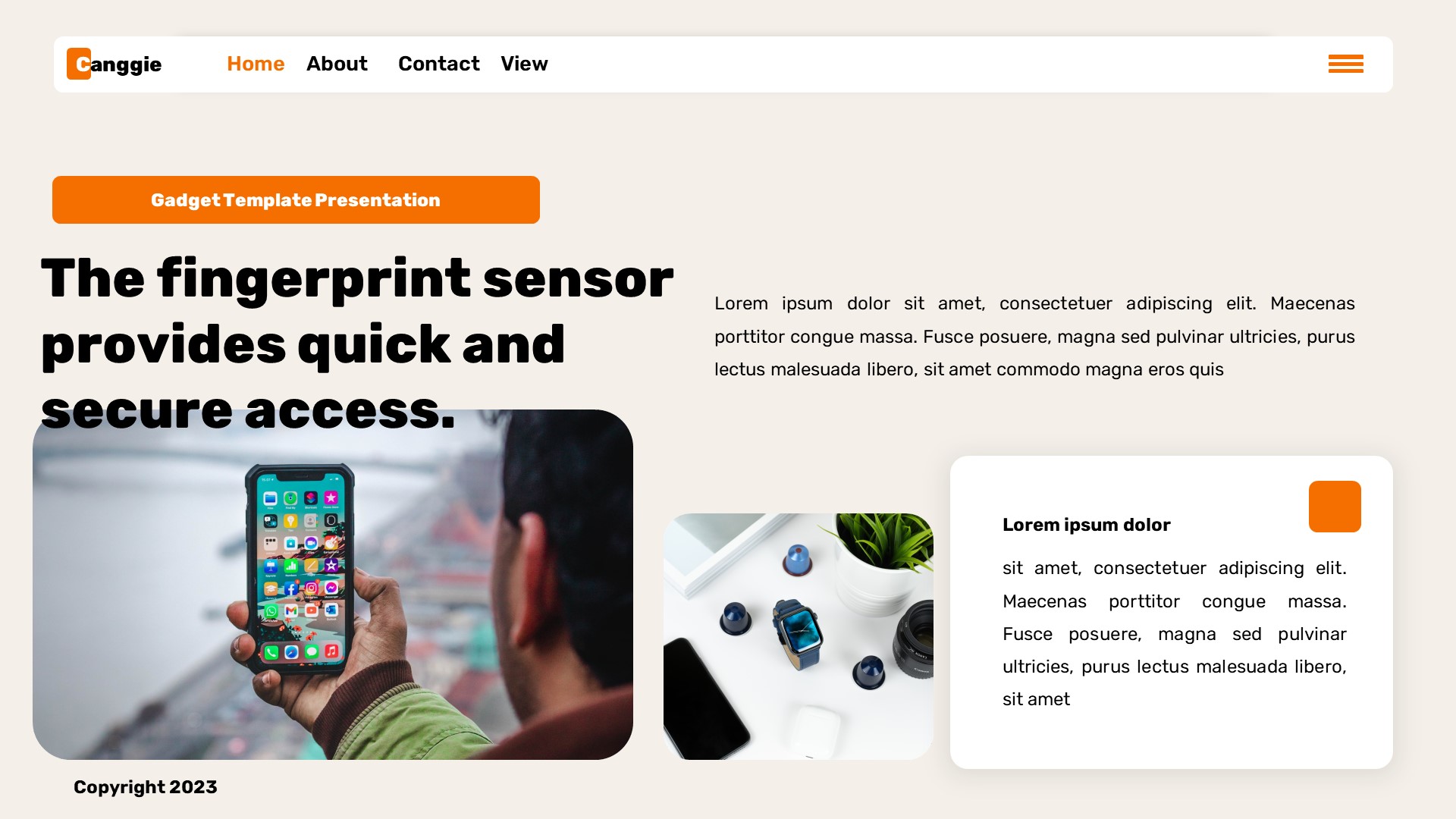 Canggie - Gadget Mobile App Powerpoint Template, Presentation Templates