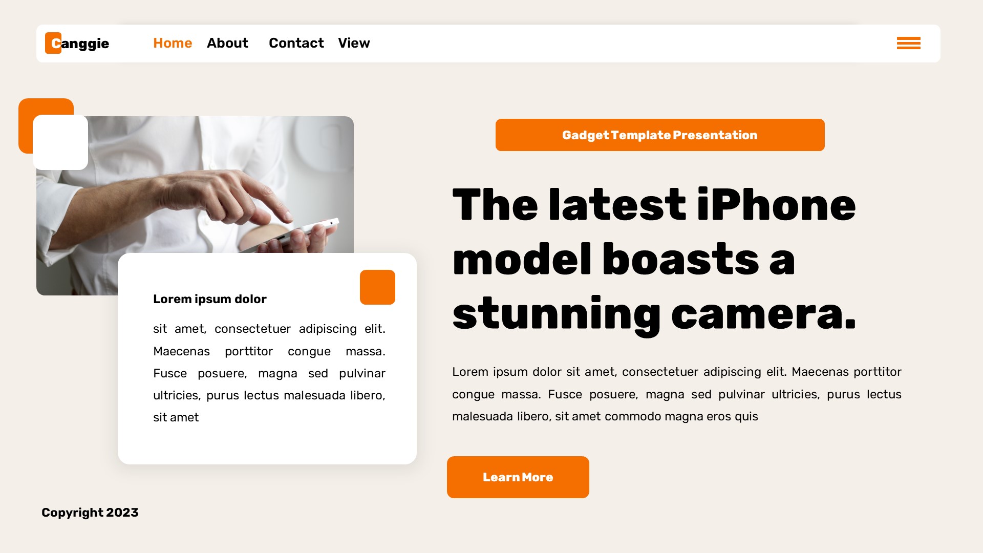 Canggie - Gadget Mobile App Powerpoint Template, Presentation Templates