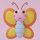 Cartoon Cute Butterfly 1 3D model