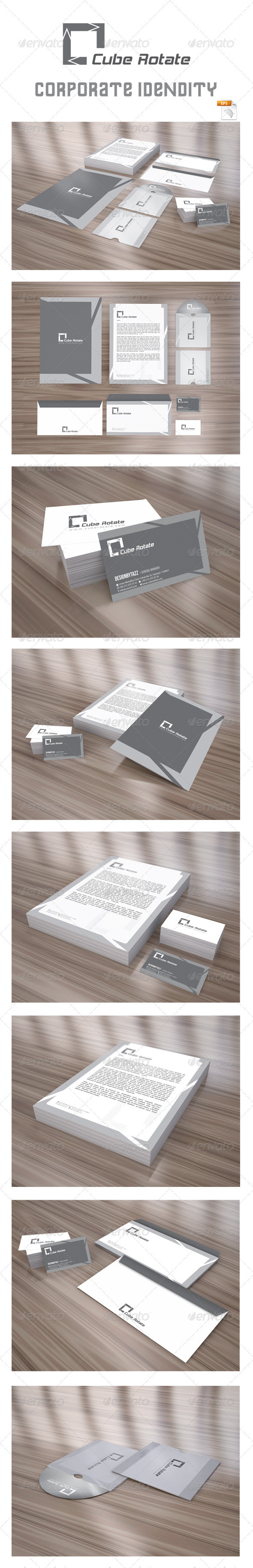 Cube Rotate Corporate Identity Package - Stationery Print Templates