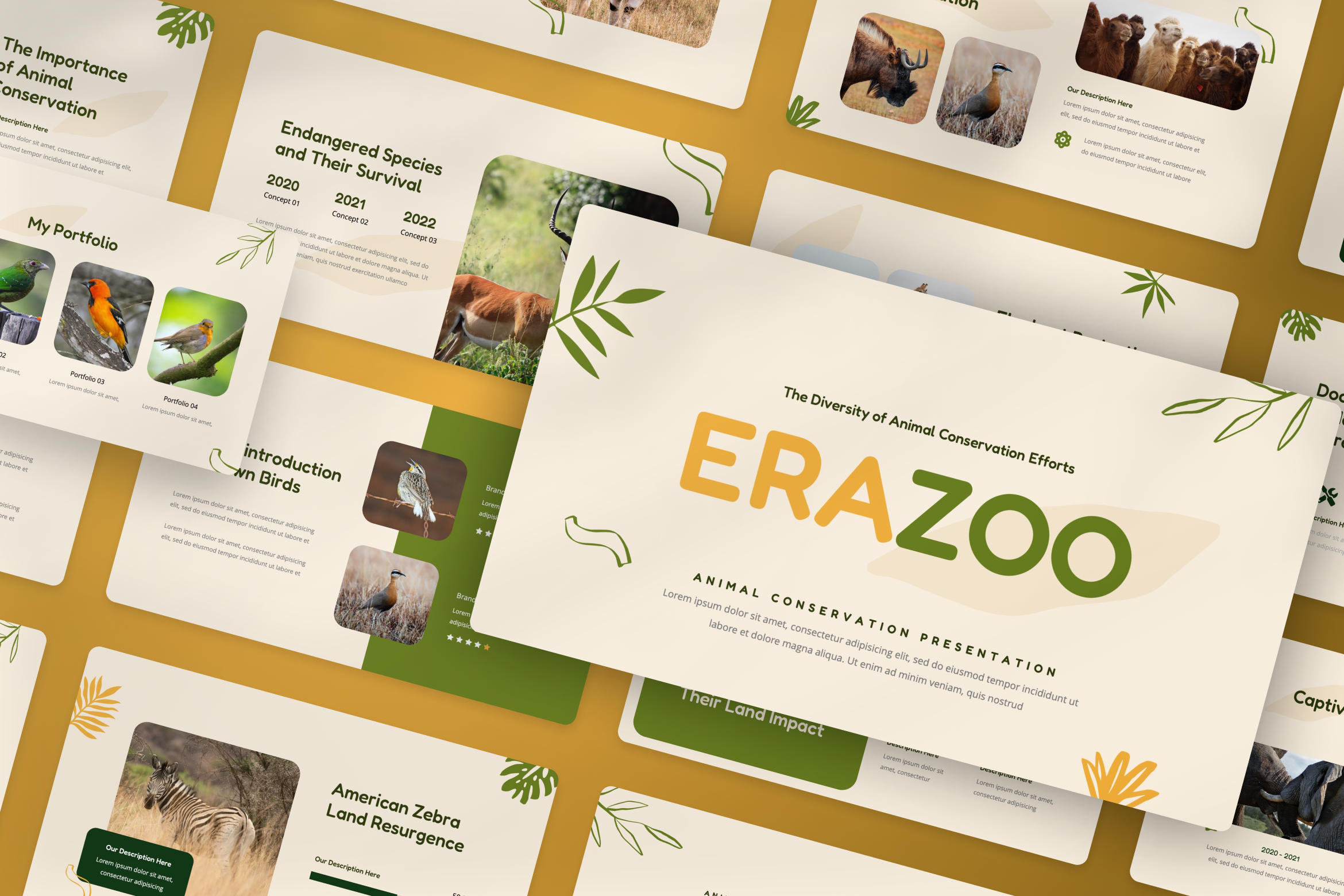 Erazoo - Animal Conservation Keynote Template, Presentation Templates