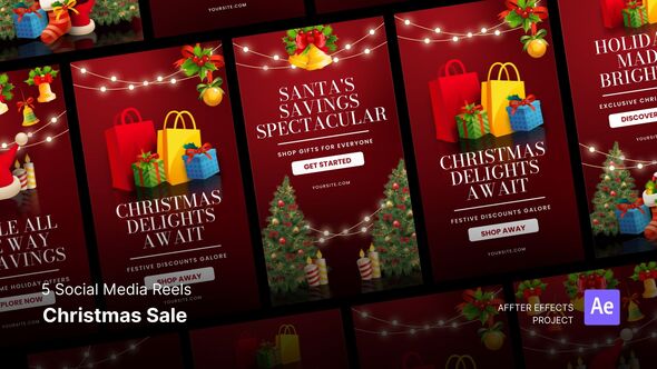 Social Media Reels - Christmas Sale After Effects Template Product Promo template preview