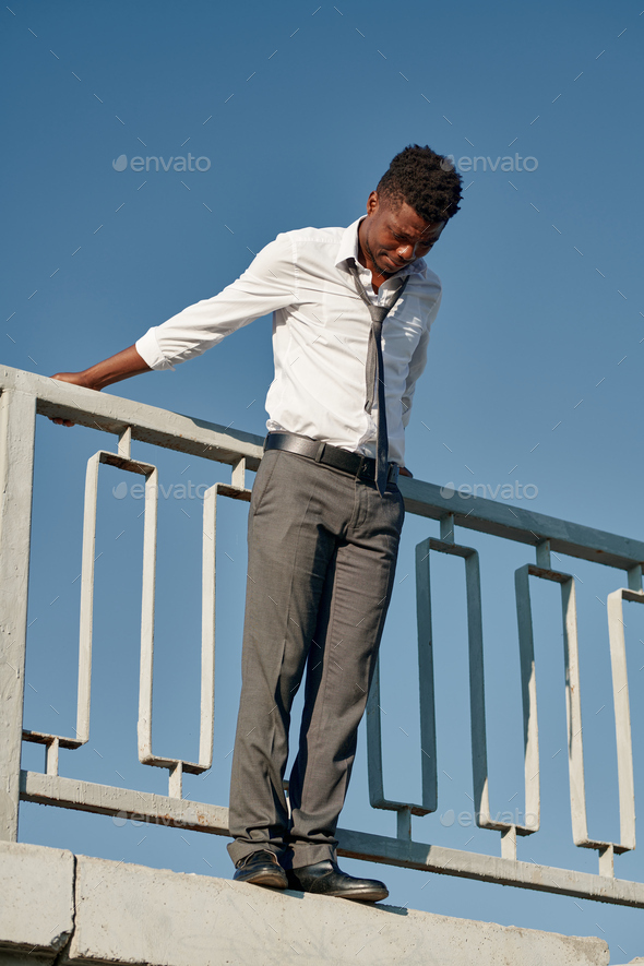 Man trying to jump from the bridge