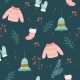 Christmas Seamless Pattern with Sweaters and Bells