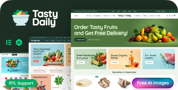 [DOWNLOAD]Tasty Daily - Grocery Store & Food WooCommerce Theme