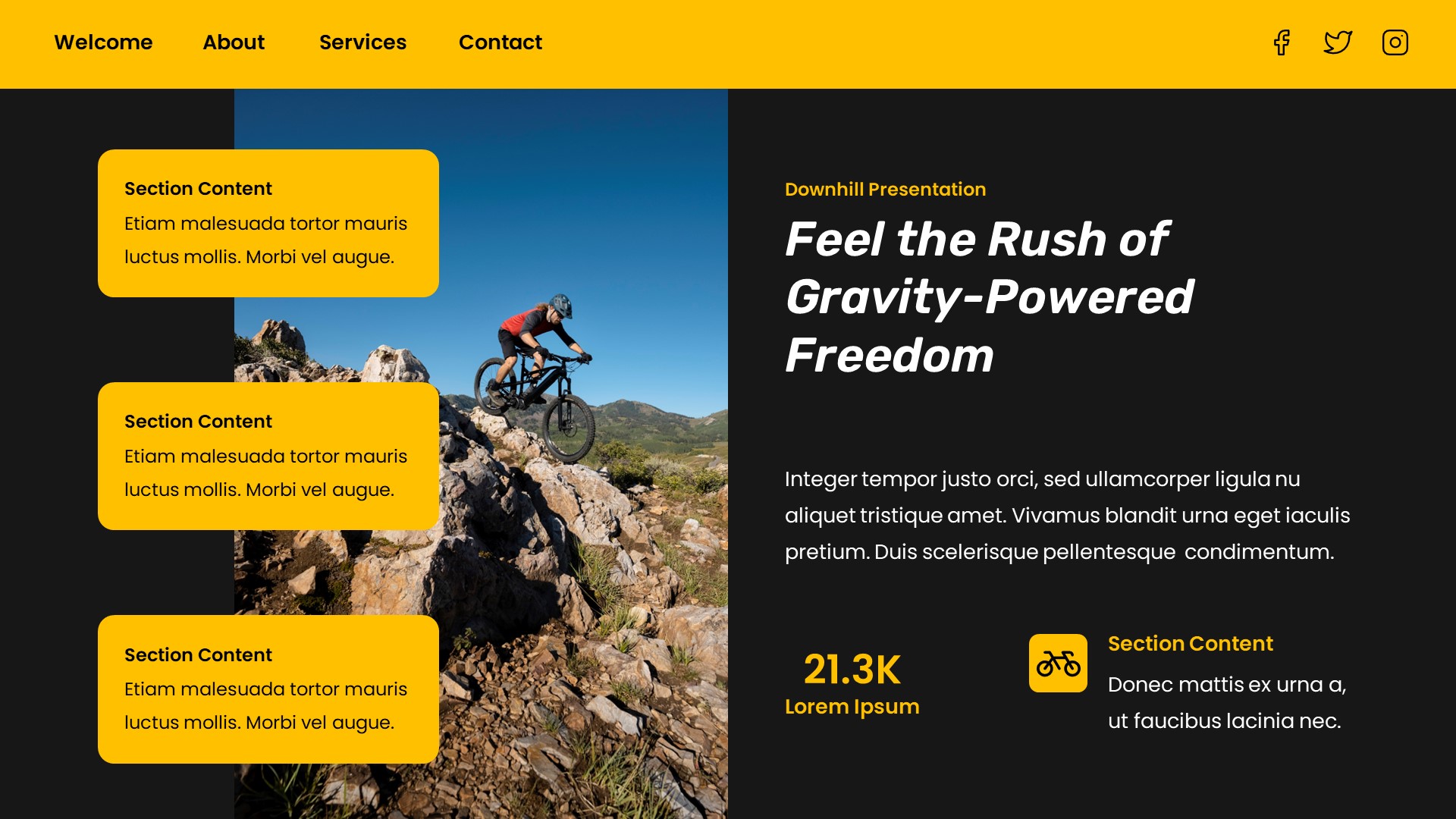 Gravity - Bike Sport Google Slides Template, Presentation Templates