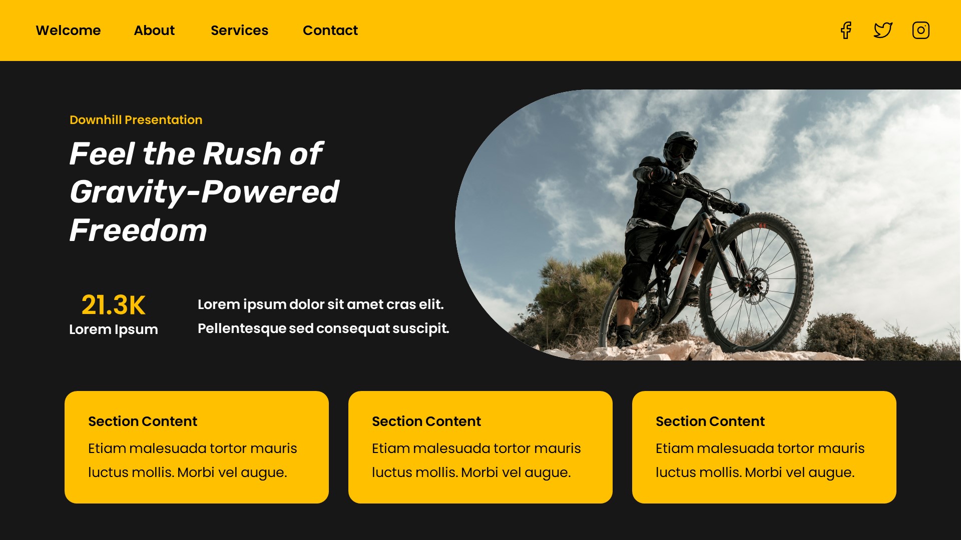 Gravity - Bike Sport Google Slides Template, Presentation Templates