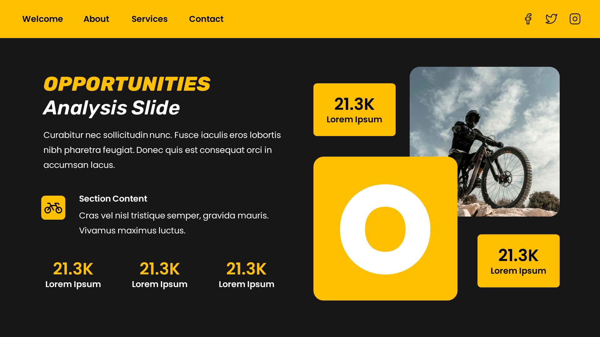 Gravity - Bike Sport Google Slides Template, Presentation Templates