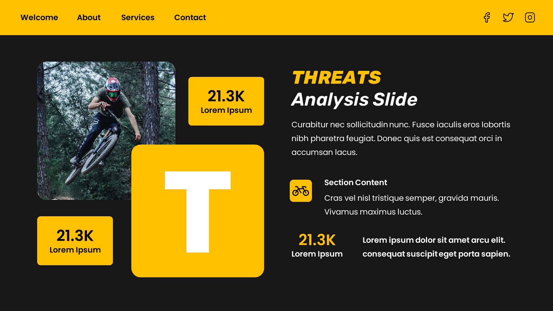 Gravity - Bike Sport Google Slides Template, Presentation Templates