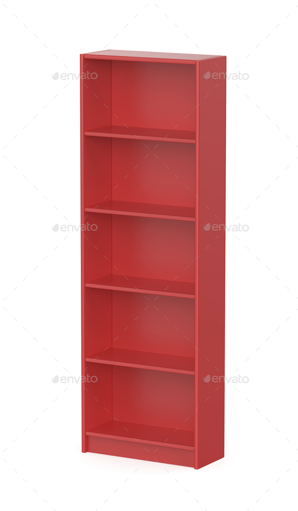 Tall red bookcase Stock Photo by magraphics | PhotoDune