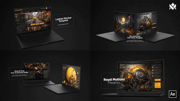 Black Matte Laptop Product Promo template preview