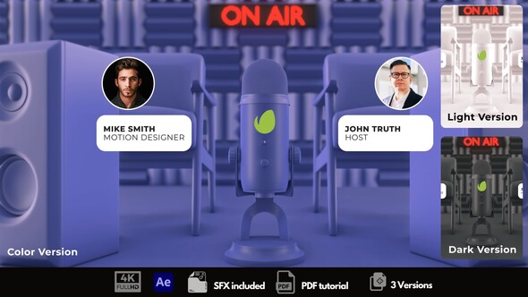 Podcast Intro Logo Stings template preview