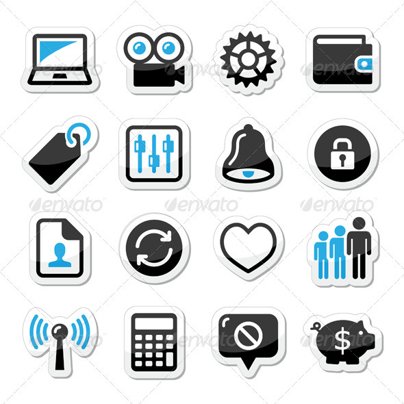 Web internet icons set - vector - Computers Technology