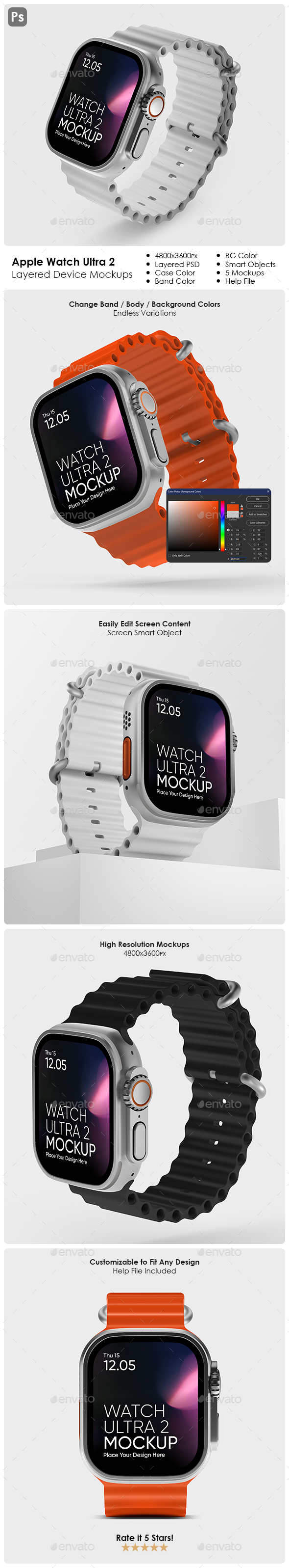 Apple Watch Ultra 2 Device Mockups
