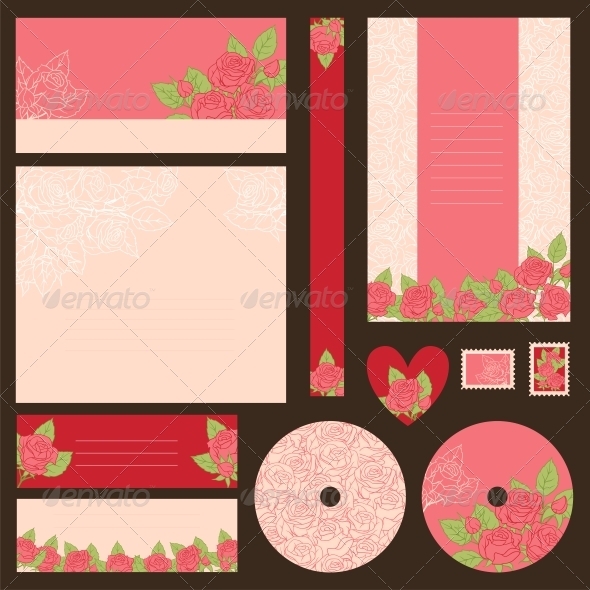 Set of wedding invitations. - Valentines Seasons/Holidays