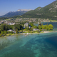 Aerial view of Annecy lake waterfront low tide level due to the drought in France - PhotoDune Item for Sale