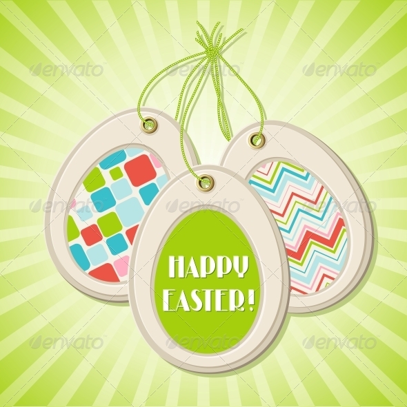 Easter greeting card with easter eggs. - Christmas Seasons/Holidays