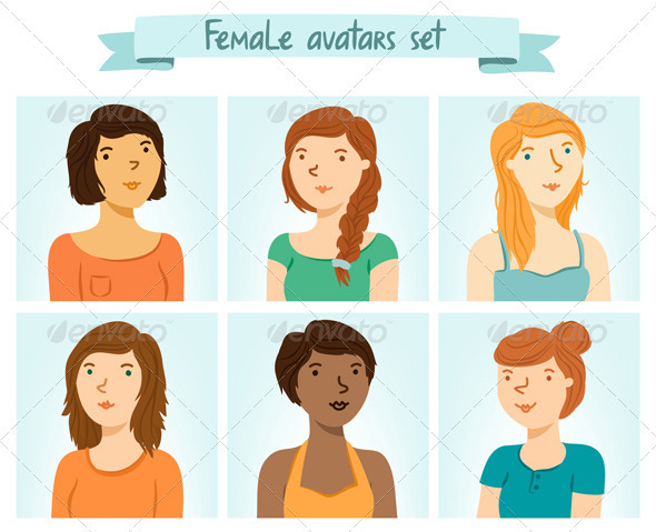 Female Avatars Set - People Characters