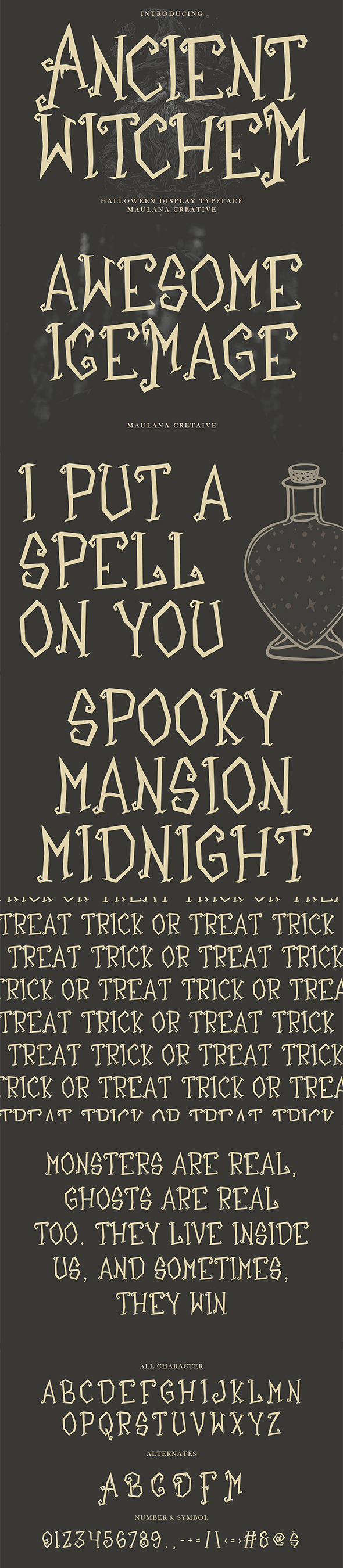 Ancient Witchem Halloween Display Typeface