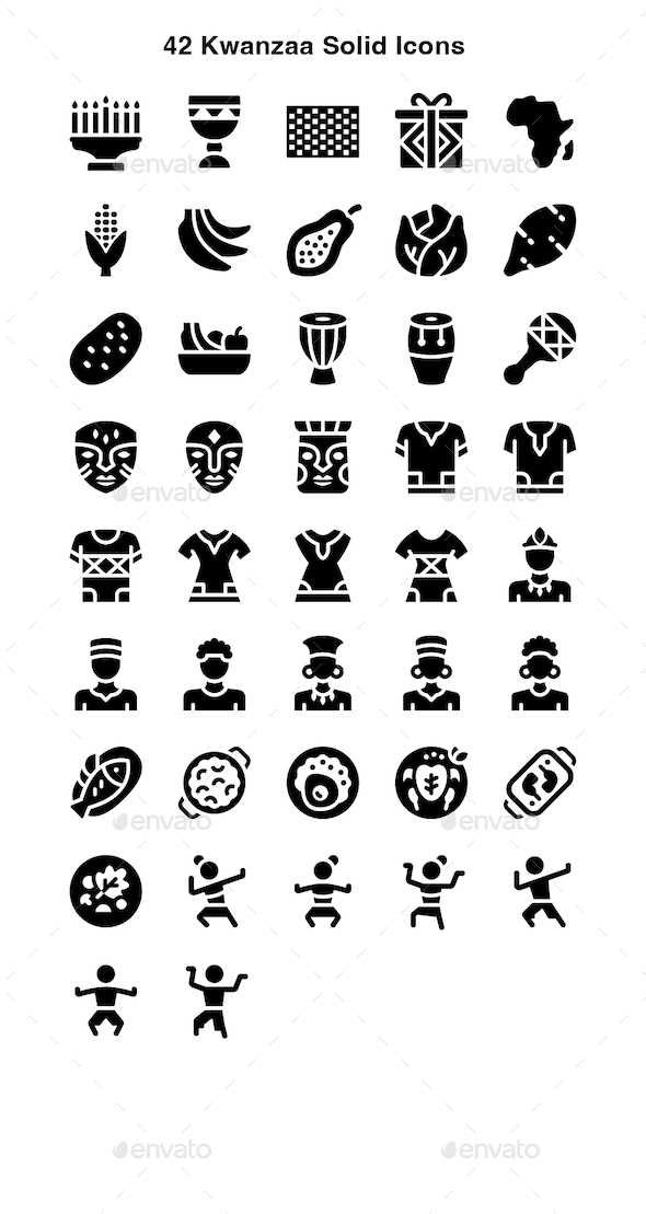 Kwanzaa Solid Icons