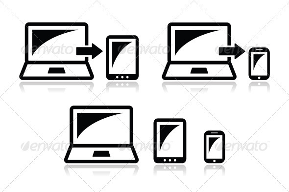 Responsive Design - Laptop, Tablet, Smartphone Icon - Web Technology