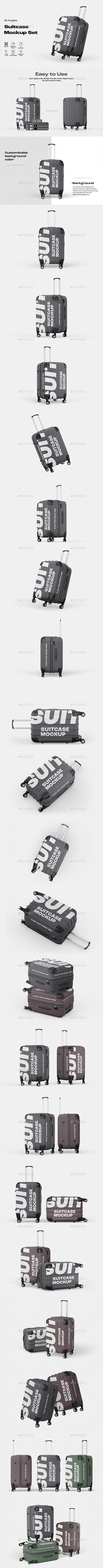 Travel Suitcase Mockup Set