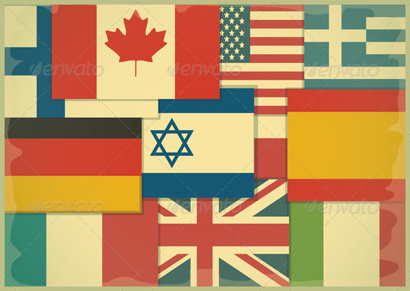 Flag Retro Background - Backgrounds Decorative