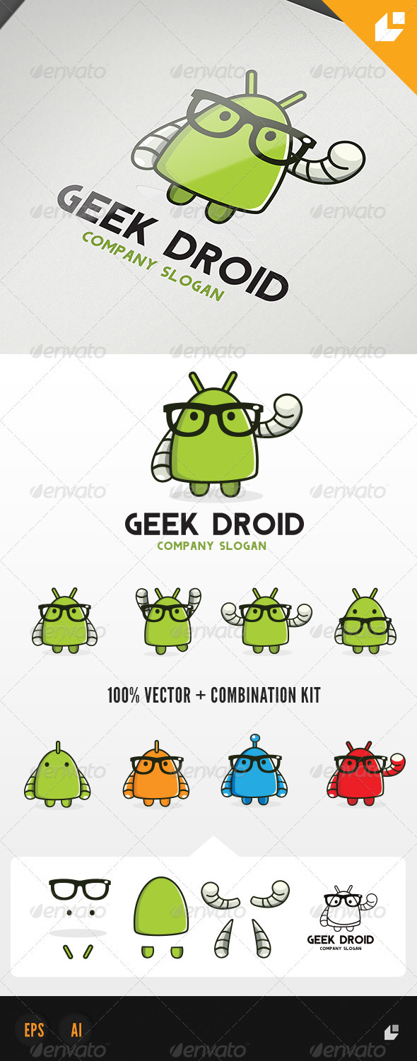 Geek Droid Logo - Humans Logo Templates
