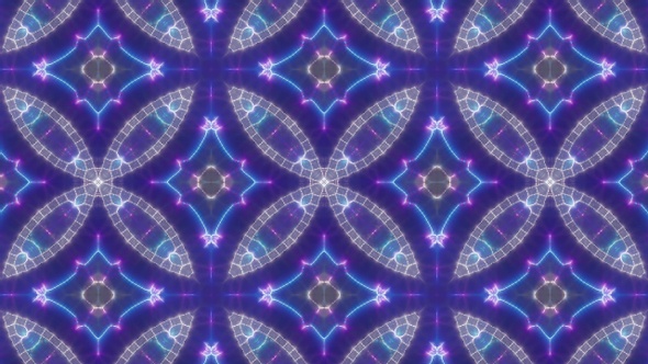 Blinking Lights Neon Kaleidoscope Background Loop 4K 05 alt