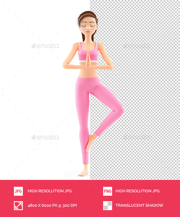 [DOWNLOAD]3D Sporty Woman in Yoga Tree Pose