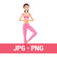 3D Sporty Woman in Yoga Tree Pose