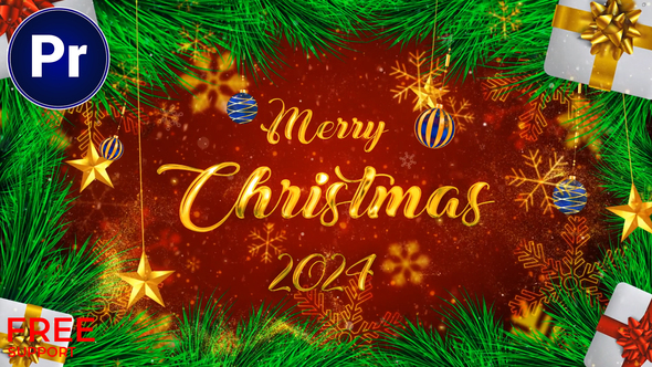 Merry Christmas Intro || Xmas Intro MOGRT Premiere Pro template preview
