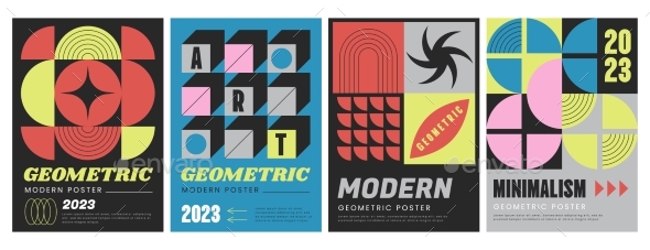 Modern Aesthetics Posters with Abstract Geometric