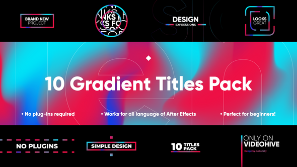 10 Gradient Titles Pack | After Effects