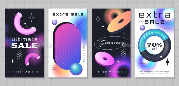 Sale Trendy Posters Ig Story Templates with 3d