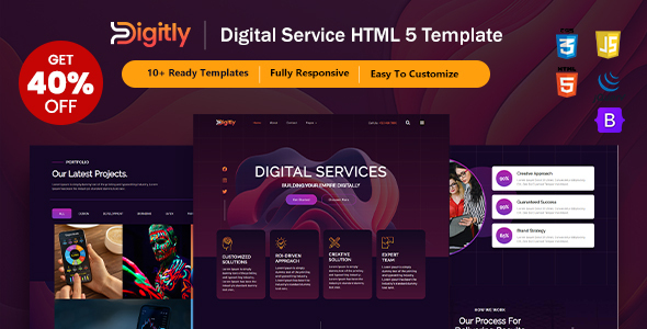 Digitly - Digital Marketing Services Agency HTML5 Website Template