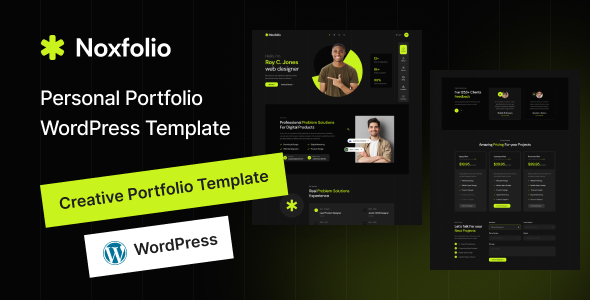 Noxfolio - Personal Portfolio Resume Elementor WordPress Theme