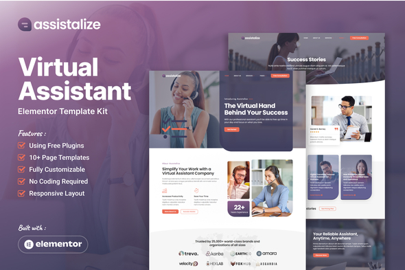 Assistalize - Virtual Assistant Elementor Template Kit