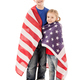 full length view of smiling kids with american flag looking at camera isolated on white - PhotoDune Item for Sale