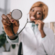 selective focus of stethoscope in hands of female african american scientist - PhotoDune Item for Sale