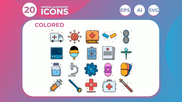 Medical Illustrated Icons Animation 01 | After Effects