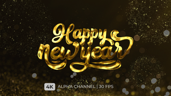 Happy New Year Text Animation with Countdown