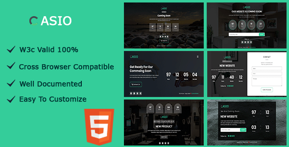 Casio - Coming Soon HTML5 Template