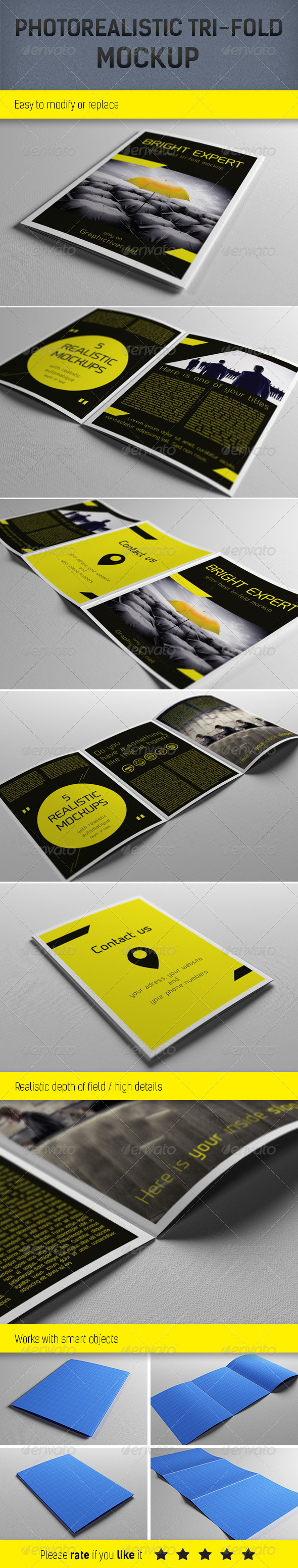 Download Realistic A5 Brochure Mockup Template by Fateh_Zid ...